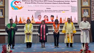 DOA BERSAMA ENAM AGAMA DALAM RANGKA DEKLARASI FORUM-PELITA SULUT DI GEDUNG SERBAGUNA PEMKOT MANADO