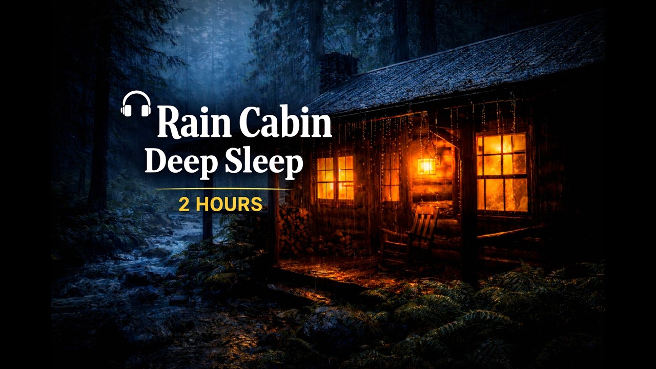 Rain on Cabin Roof 🌙 Cozy Forest Rain Sounds for Deep Sleep (2 Hours ...