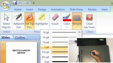How to write in Powerpoint slide show with pen tablet | Pen size kaise set karen? Inking tools?