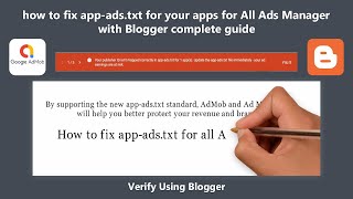 how to fix app-ads.txt for your apps for All Ads Manager with Blogger complete guide screenshot 4