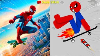 20 Min Best Falls | Stickman Dismounting Funny Moments | Dude Stick