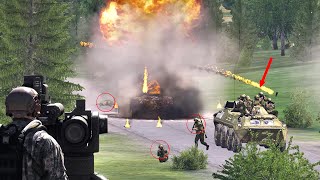 Russian Armored convoy Ambushed & destroyed by American Antitank squad | ARMA 3 Milsim Gameplay