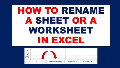 How to Rename a Worksheet in Excel