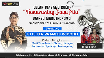 #LiveStreaming #WayangKulit #wargolaras Ki Geter PW. - TUMURUNING BAYU PITU (WAHYU MAKUTHOROMO)