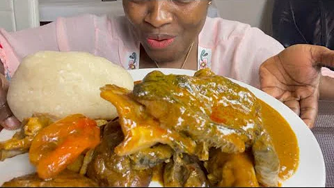 ASMR NOSE +TONGUE GOAT OGBONO SOUP WITH FUFU |MUKBANG BANG |EATING SHOW |NO TALKING #asmr #mukbang #