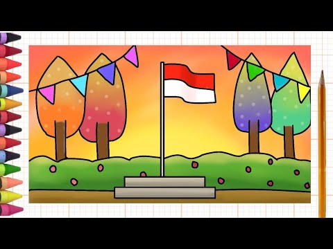  Contoh  Gambar  Mewarnai Lomba Mewarnai Bendera Merah Putih 