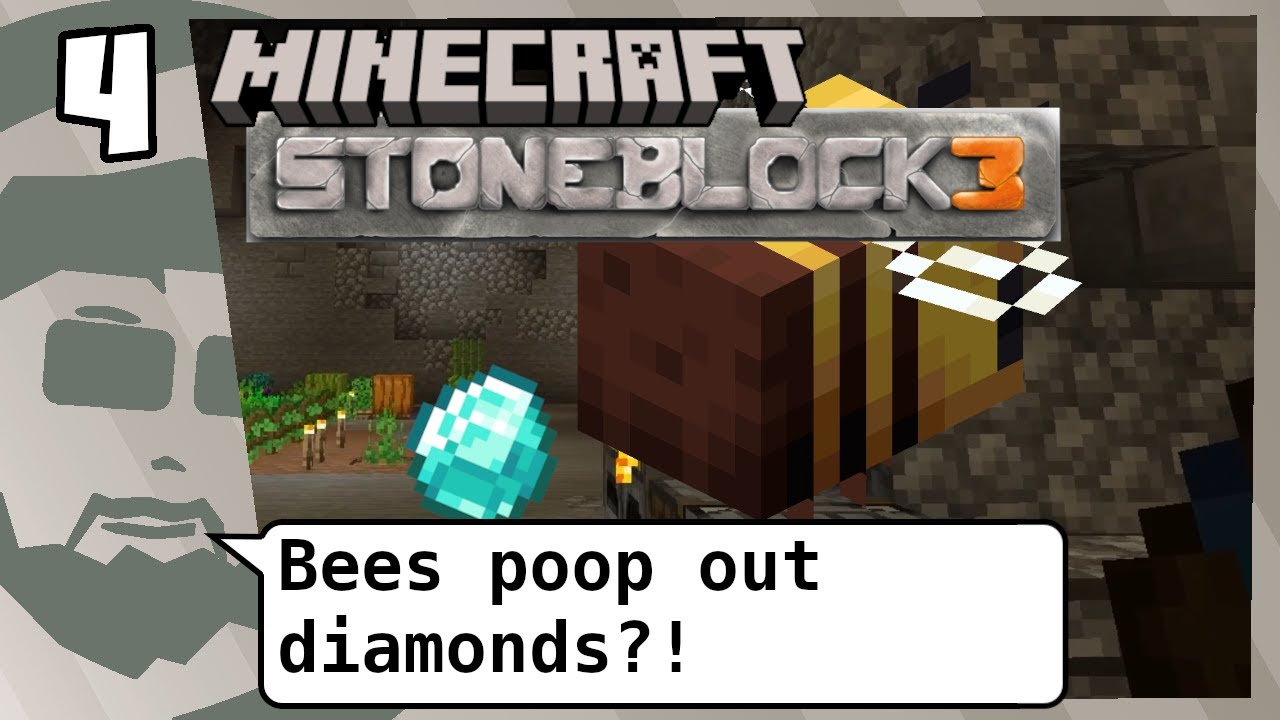 Minecraft FTB StoneBlock 3 BigVlad Plays Part 4 Bees pooping