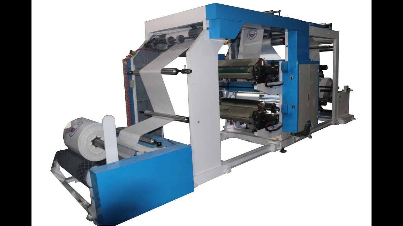 Roll to roll 6 color pp woven(sack) flexographic printing machine - YouTube