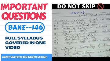 BANE--146 Important questions for exam//Previous year questions #study #ignou #ignouuniversity