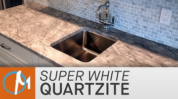 Super White Quartzite Kitchen Countertops | Marble.com