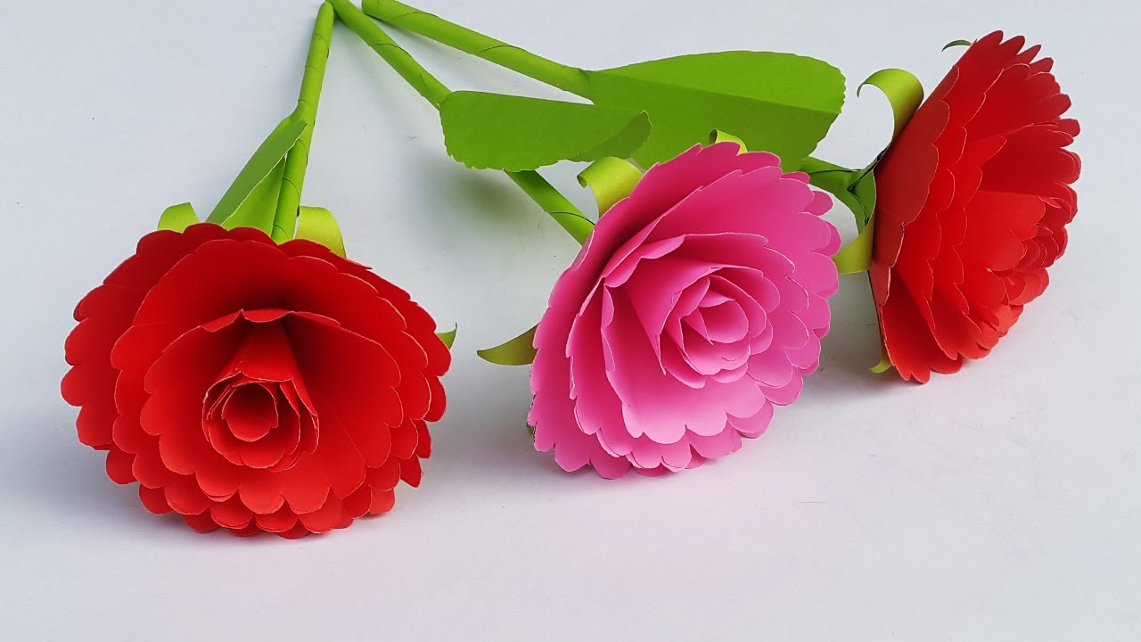 DIY Easy Paper Flower Sticks  Making Beautiful Stick Paper Flowers Step by  Step Tutorial 