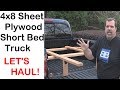 Hauling rack for plywood / full sheet goods in a short bed truck and save space!