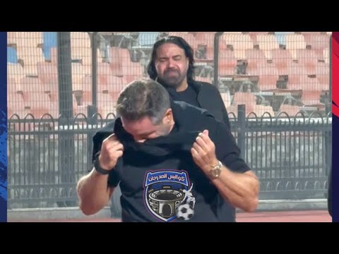 حازم امام لم يتمالك دموع ه أثناء وداع جماهير الزمالك للراحل محمد صبري