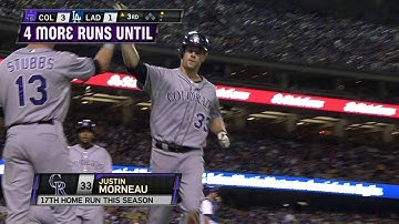 COL@LAD: Morneau hammers a two-run shot to center