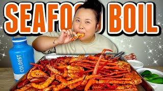 KING CRAB LEGS SEAFOOD BOIL   GIANT SHRIMP   CRAWFISH   SNOW CRAB LEGS MUKBANG 먹방 EATING SHOW!