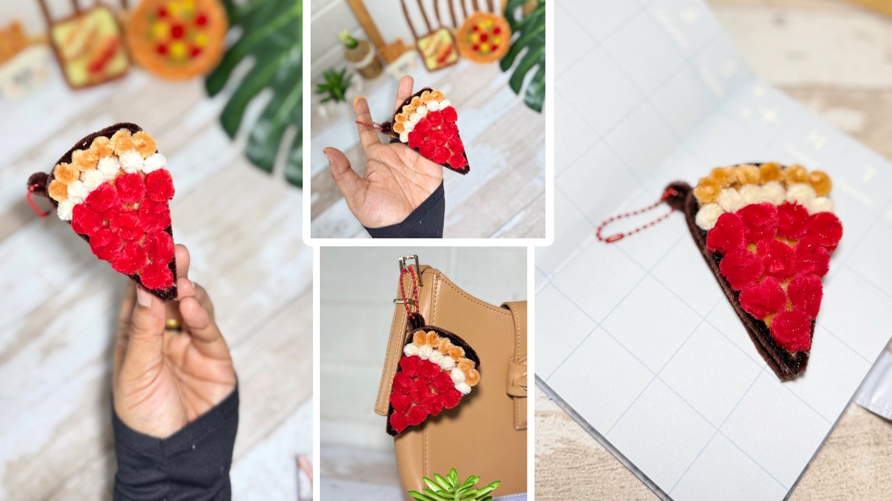 How To Make 🍰 Keychain Making With Fuzzy Wire