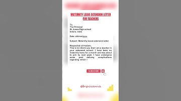 Maternity leave extension letter for teachers |#application#leaveapplication#absence
