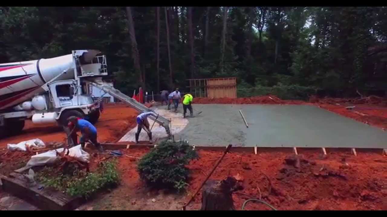 Unique Concrete Pouring New Garage Footings, Pad and Driveway Pt1 YouTube