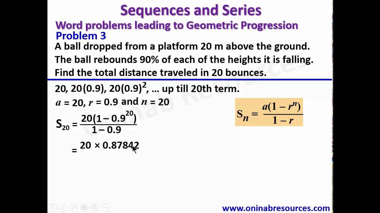 problem solving of geometric progression