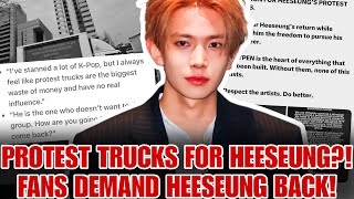Enhypen Fans Send Protest Trucks To Hybe To Bring Back Heeseung But K-Netizens Said Waste Of Money