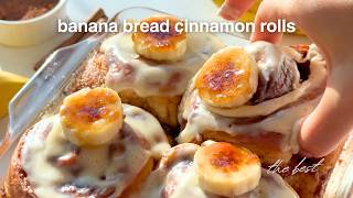 The Best Banana Bread Cinnamon Rolls 🤎🍌 Bake With Me screenshot 4
