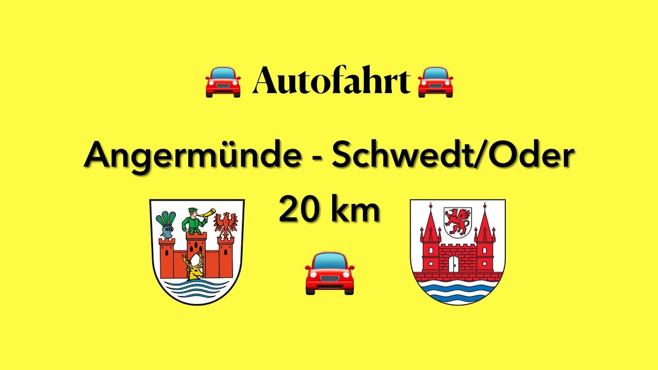 Angermünde - Schwedt/Oder / Autofahrt 20 Kilometer