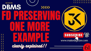 61 | DBMS | Functional Dependency Preserving: Practical Examples #dbms #functionaldependencies #gate