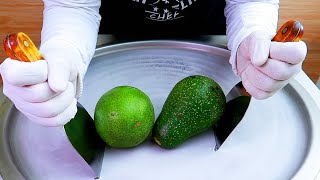 avocado ice cream rolls street food - ايسكريم رول على الصاج أفوكادو