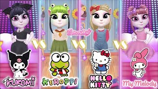 My talking angela 2 💟 Keroppi vs Hello Kitty 💗 Vs My Melody Vs Kuromi  Cosplay🌈💋