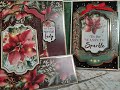 Crafting with hunkydory poinsettia sparkle  tis the season cutaway card  front step card