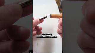 Installing nibs for calligraphy: oblique nib holder vs a straight nib holder #calligraphy #shorts