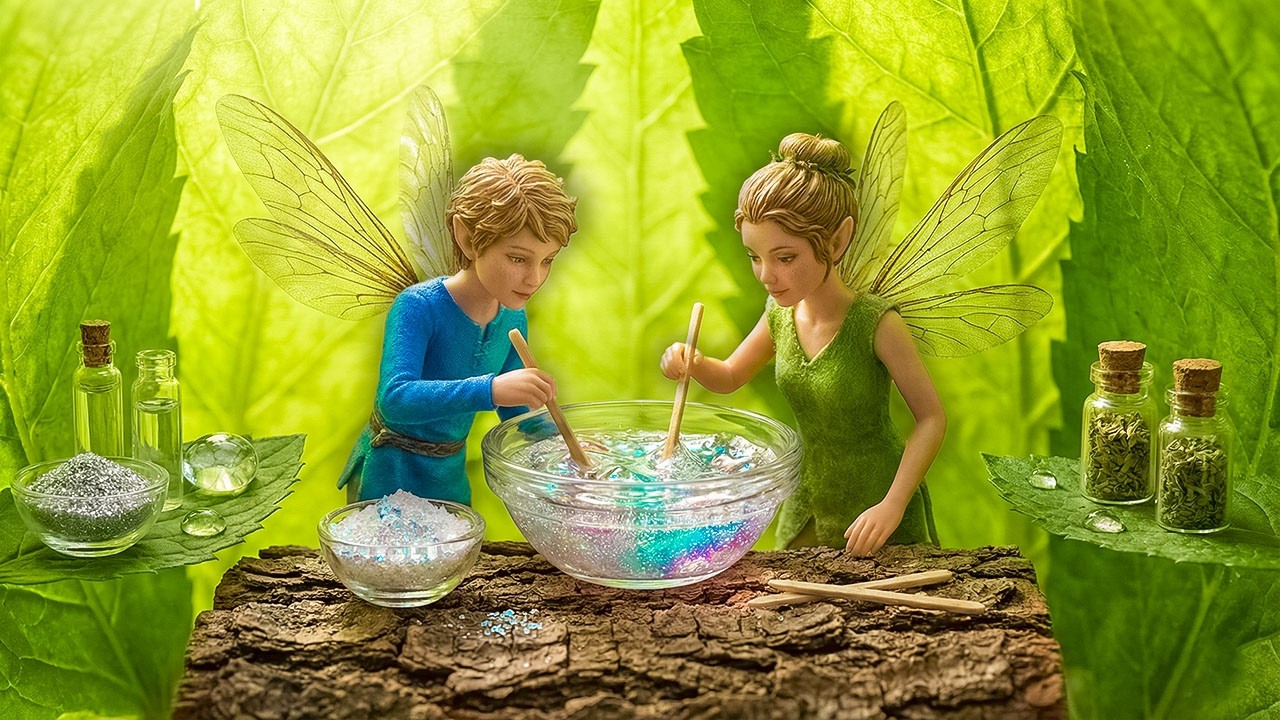 FAIRIES NURTURING MINT PLANTS 🌿 – MAGICAL MINIATURE GARDEN ADVENTURE