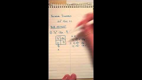 Factoring Trinomials   Box Method 1