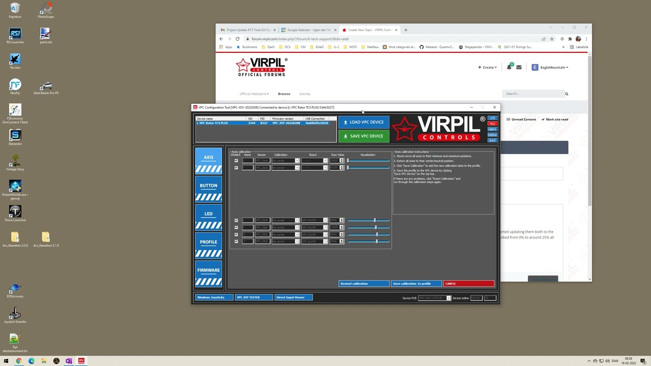 Virpil Rotor TCS Plus & Control Panel #3 calibration problems