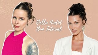 EASY Bella Hadid Curly Bun Tutorial With Brena May | How To Sleek Curly Bun