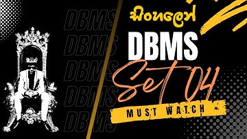 Database Management System in Sinhala 2023 | Java Institute | DBMS | Question Set 04