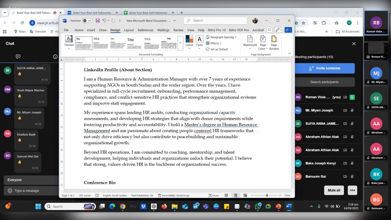 Crafting a Professional Profile or Bio
