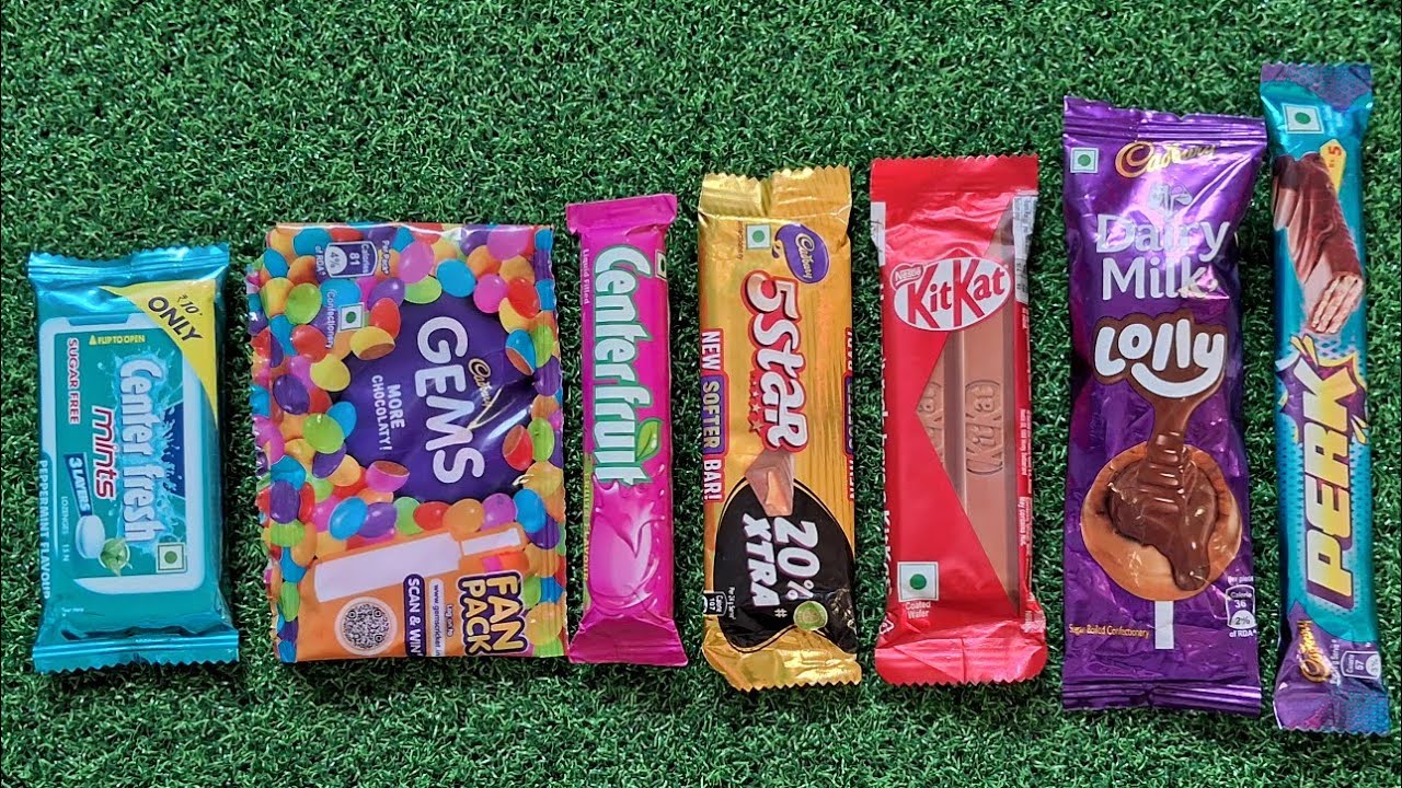 Perk vs Dairy milk lollipop vs 5star vs KitKat vs center fruit vs Gems ...