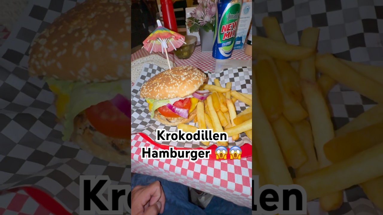 ⁣Krokodil eten 😱 Hoe smaakt dat? #krokodil #krokodileten #crocodile #exotischeten #extremeburger