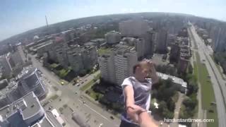 New Russian daredevil's death defying stunt Aug 2015 [HD]