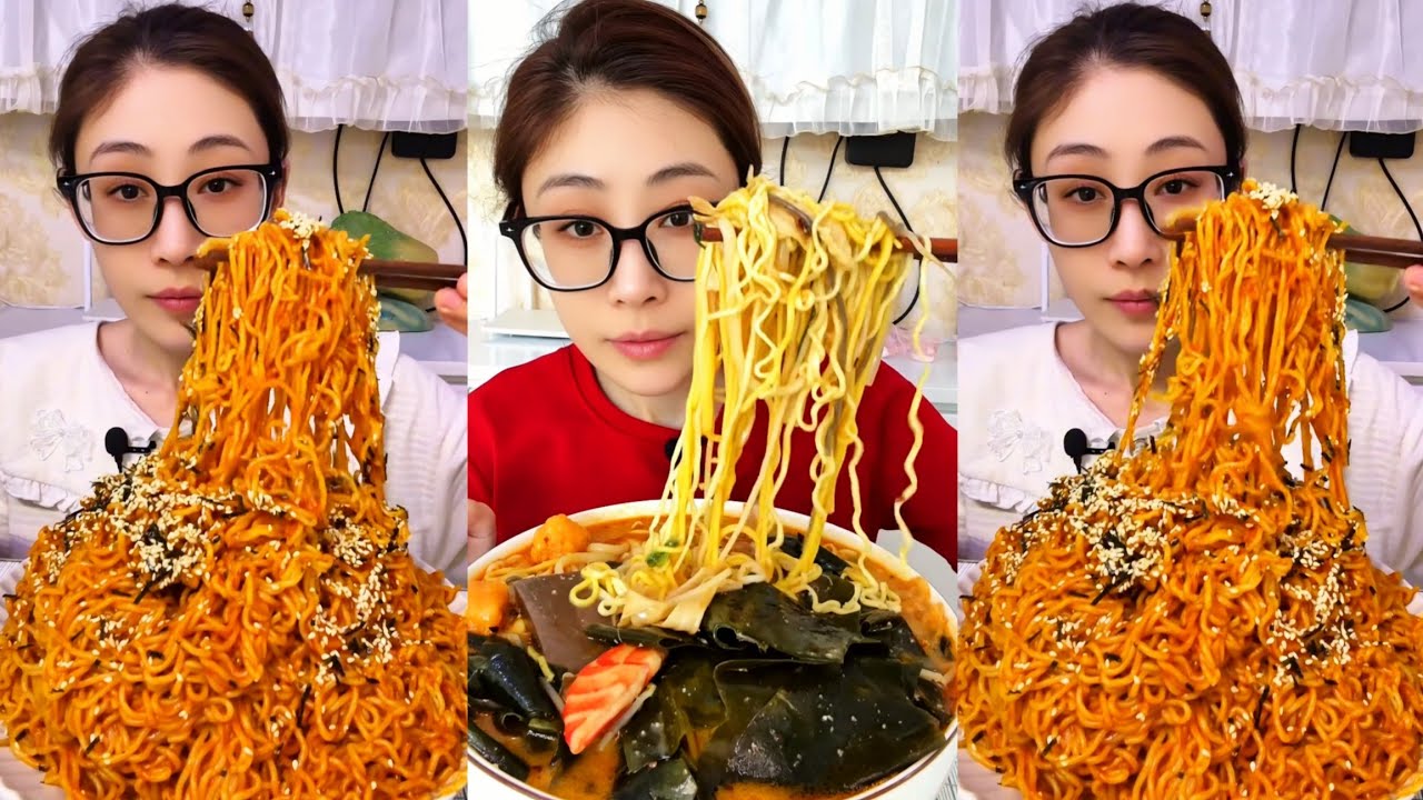 Spicy Eating Mukbang Chinese Food Noodles, Eggs🌶️ (chewy sounds) ASMR Chinese Foods 吃播 吃 Mukbang