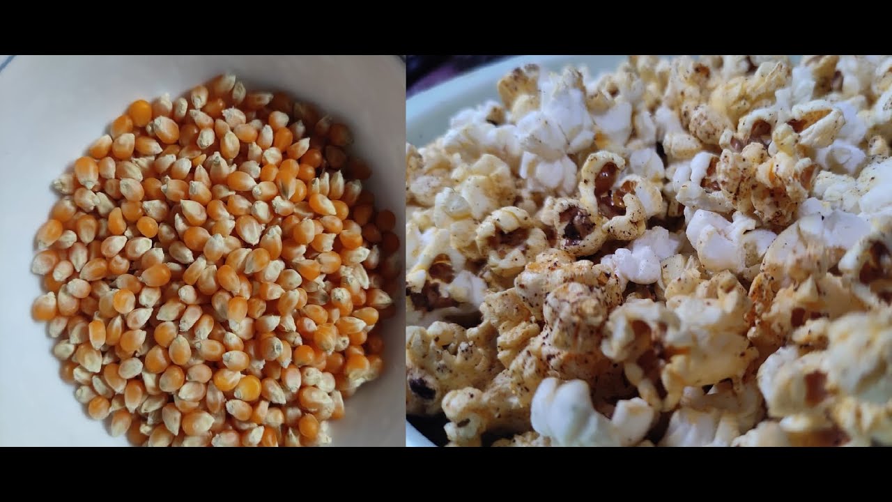 Popcorn recipe at home in telugu Homemade popcorn in kadai Masala