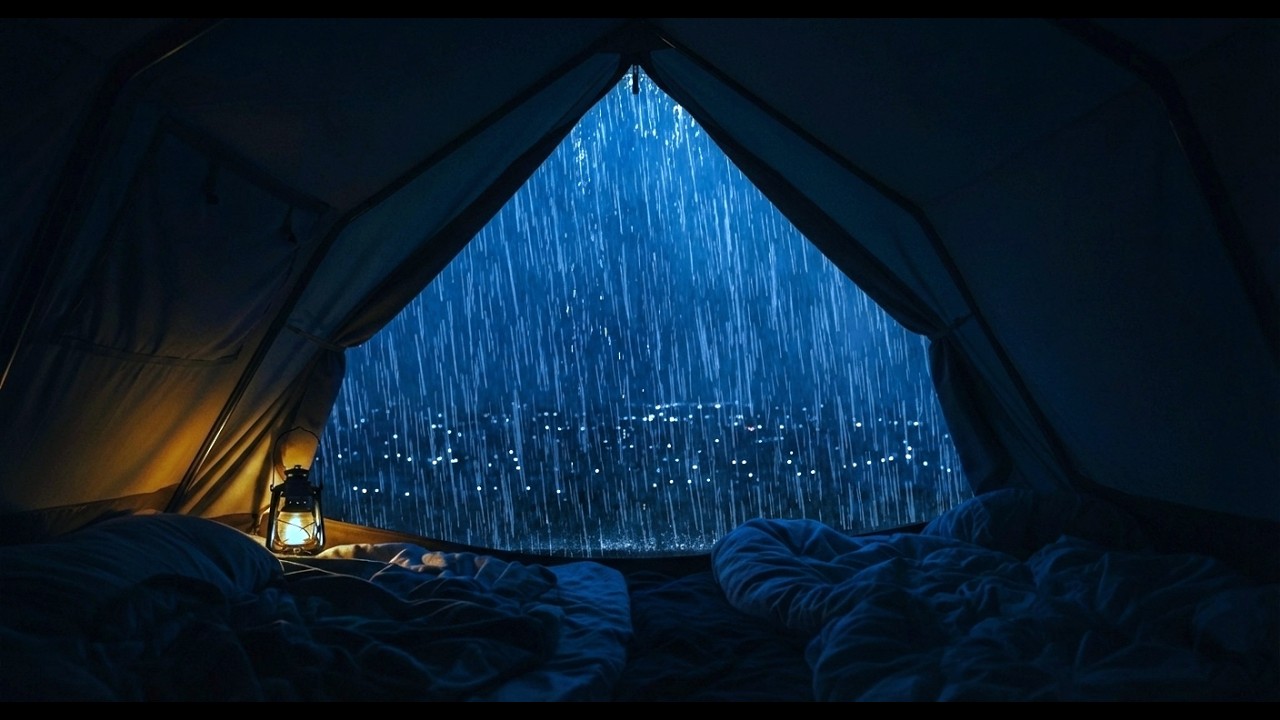 🔴 Rain Moving Through a Silent Forest Tent 🌧 | Rain Soundscape for Sleep