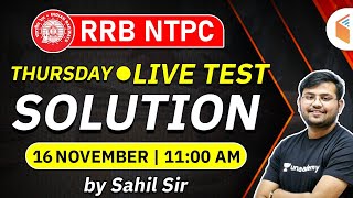 RRB NTPC 2019-20 | Maths Live Test Solution by Sahil Khandelwal