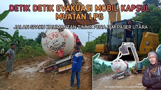 DETIK DETIK MENEGANGKAN PROSES EVAKUASI TRUK TANGKI QUISTER CDE250 MUATAN LPG DIJALAN SEPAKU