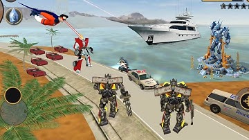 Vegas Crime Simulator - (Dual X Transformer Attack on Huge car robot) Superhero Help Transformer
