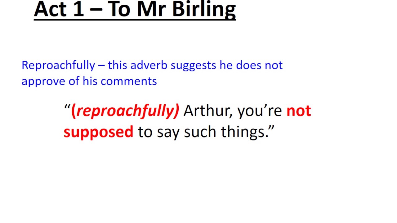 An Inspector Calls Quickfire Quotes: Mrs Birling - Youtube