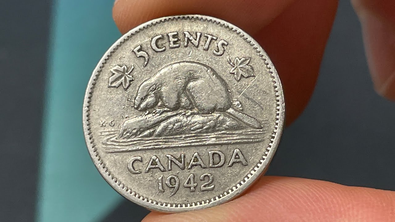 1942 Canada 5 Cent Nickel Coin Values Information Mintage History 