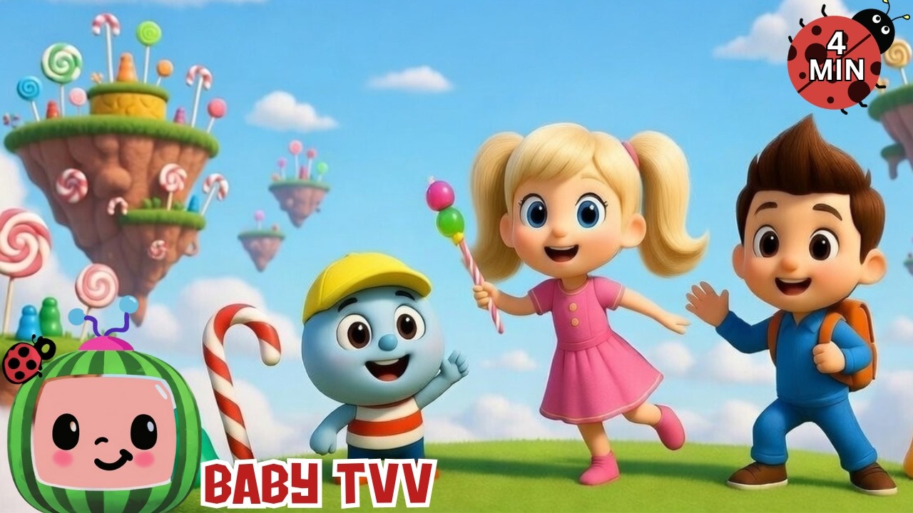 Ава, Майло и Бобо исследуют плавающую конфетную галактику! Baby TVV - детские песенки и стишки.
