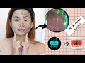 GLAM GLOW DUPE: Body Shop Himalayan Charcoal Purifying Glow Mask vs Aztec Healing Clay Mask TRY ON